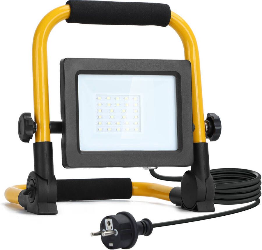 Aigostar 13vrq Led Werklamp Ip44 Stootvast 20w 1800lm 6500k Daglicht Wit Incl. 180cm Aansluitstekker