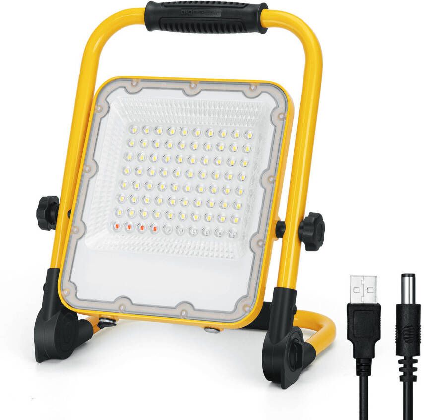Aigostar Led Bouwlamp Acculamp Verstelbare Werklamp Met Accu Ip65 Spatwaterdicht Looplamp Werklamp 50w