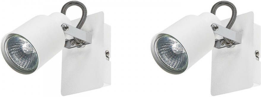 Beliani Bonte Spotlampen wit ijzer
