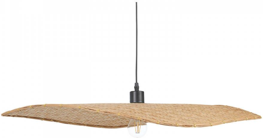 Beliani Hanglamp GALANA Lichte houtkleur bamboehout Leen Bakker