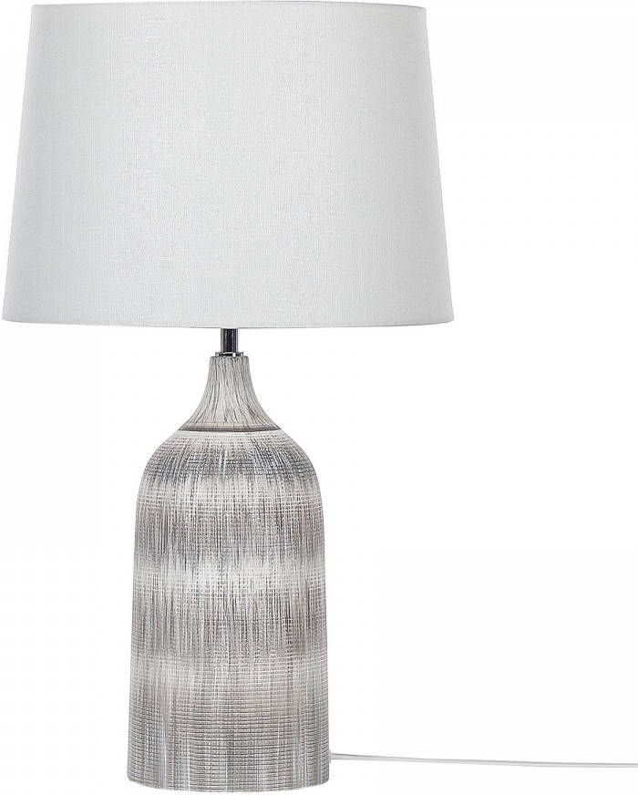 Beliani Georgina Tafellamp grijs keramiek