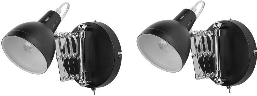 Beliani Harrington Muurlamp zwart staal