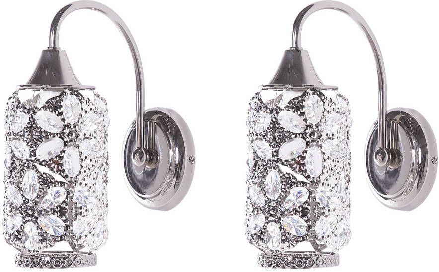 Beliani Sysola Muurlamp zilver metaal