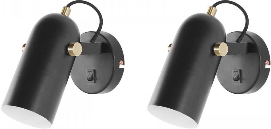 Beliani Tyria Spotlampen zwart metaal