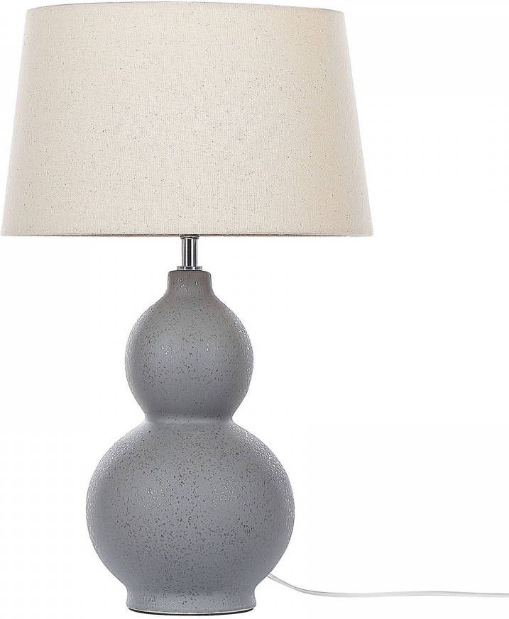 Beliani Yenisei Tafellamp grijs keramiek