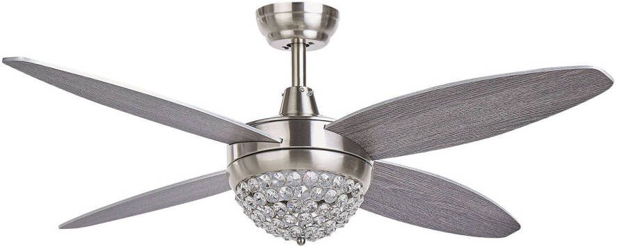 Beliani Zarqa Plafondlamp Met Ventilator grijs ijzer, Multiplex
