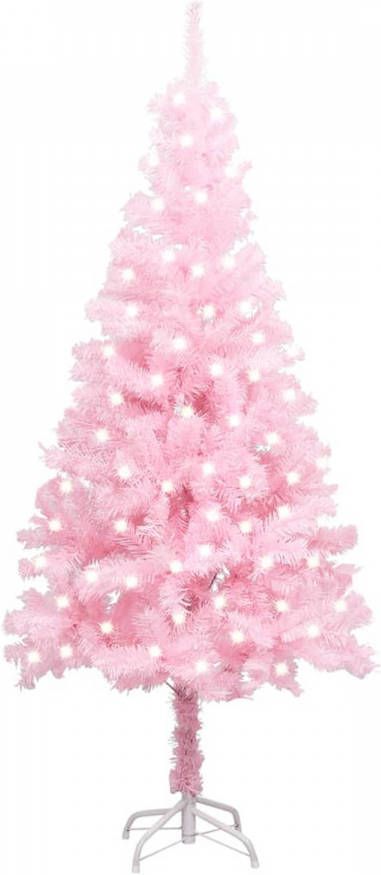 VidaXL Kunstkerstboom Met Led&apos, s En Standaard 120 Cm Pvc Roze