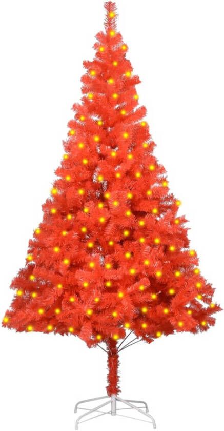 VidaXL Kunstkerstboom Met Led&apos, s En Standaard 180 Cm Pvc Rood
