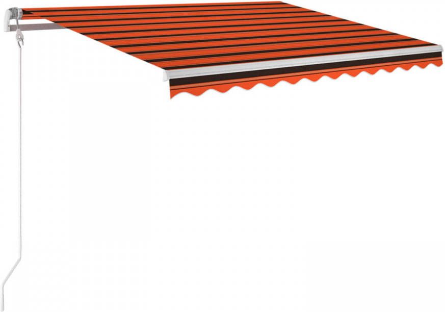 VIDAXL Luifel automatisch met LED windsensor 350x250 cm oranje bruin