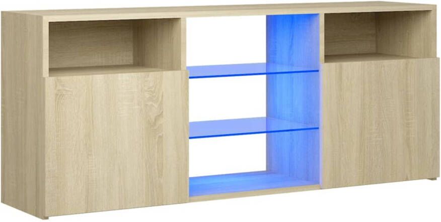vidaXL Tv meubel met LED verlichting 120x30x50 cm sonoma eikenkleurig