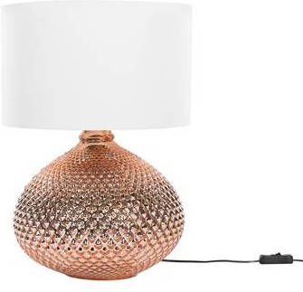 Beliani Madon Tafellamp koper glas