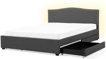 Beliani MONTPELLIER Bed met opberger grijs 180x200