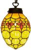 Clayre & Eef Hanglamp Tiffany Compleet 24x155 Cm E14/Max 40w Beige, Rood, Geel Glas, Metaal online kopen