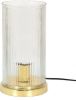 Clayre & Eef Tafellamp Ø 15x27 Cm Goudkleurig Glas Metaal Rond Bureaulamp Nachtlampje Goudkleurig Bureaulamp online kopen