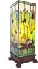 Clayre & Eef Tafellamp Tiffany 17x17x44 Cm E27/40w Bruin, Groen, Roze, Multi Colour Ijzer, Glas online kopen