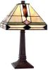 Clayre & Eef Tafellamp Tiffany Compleet 37 X ø 22 Cm Bruin, Ivory, Multi Colour Ijzer, Glas online kopen