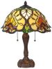 Clayre & Eef Tafellamp Tiffany Waaier Motief Compleet 50 X ø 40 Cm Bruin, Groen, Geel, Multi Colour Ijzer, Glas online kopen