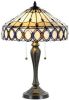 Clayre & Eef Tafellamp Tiffany Compleet 58 X ø 40 Cm Bruin, Geel, Ivory, Multi Colour Ijzer, Glas online kopen