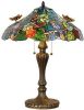 Clayre & Eef Tafellamp Tiffany Met Vlinders 65cm X ø 52cm Bruin, Blauw, Multi Colour Ijzer, Glas online kopen