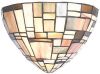 Clayre & Eef Wandlamp Tiffany ø 30x16x18 Cm/E14/40w Geel, Ivory, Multi Colour Ijzer, Glas online kopen