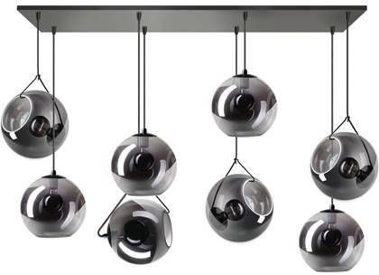 ETH Orb hanglamp balk 8x E27 25cm smoke glass/mirror glass