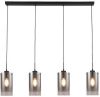 Freelight Hanglamp Ventotto 4 Lichts L 120 Cm Rook Glas Zwart online kopen
