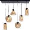 Highlight Hanglamp Fantasy 6 Lichts L 100 X B 35 Cm Amber Glas online kopen