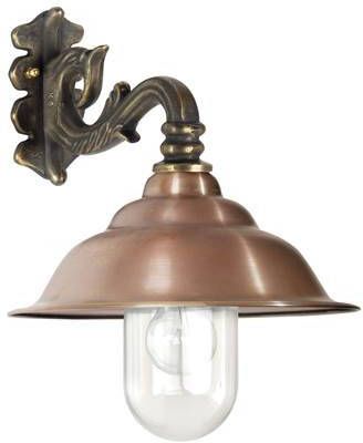 KS Verlichting Bronzen muurlamp Chateau met koperen kap 1296
