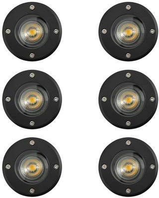 KS Verlichting Grondspot LED Ø11 Rond Zwart set(6 stuks )