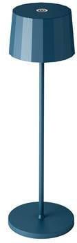 KS Verlichting Oplaadbare LED Tafellamp Lido Staal Blauw