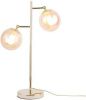 Leitmotiv Tafellampen Table lamp Shimmer amber glass shades Goudkleurig online kopen