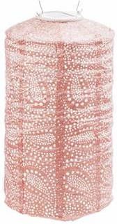 LUMIZ Solar Buitenlampion Paisley Cylinder 18 cm Roze