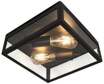 QAZQA Plafondlamp buiten rotterdam Zwart Modern B 280mm