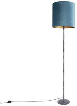 QAZQA Vloerlamp simplo Blauw Retro D 400mm