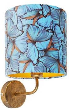 QAZQA Wandlamp Blauw Retro H 305mm