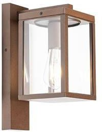QAZQA Wandlamp buiten charlois Roestbruin Industrieel L 12cm