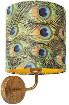 QAZQA Wandlamp Goud/messing Retro H 305mm