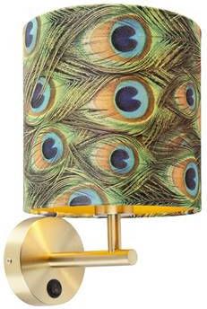 QAZQA Wandlamp Groen Modern H 320mm