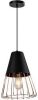 QUVIO Hanglamp langwerpig zwart met rosegoud frame QUV5179L BLACK online kopen