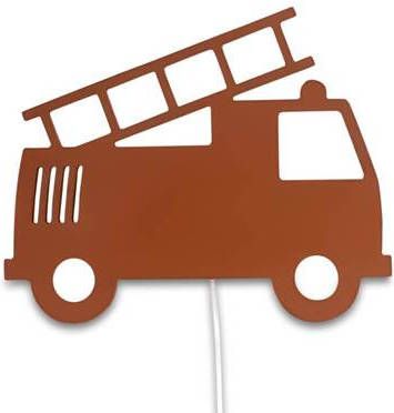 Toddie | Houten wandlamp kinderkamer | Brandweerwagen baksteen rood