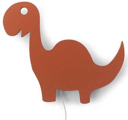 Toddie | Houten wandlamp kinderkamer | Dino baksteen rood