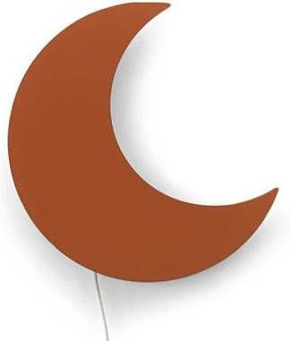 Toddie | Houten wandlamp kinderkamer | Maan Baksteen rood