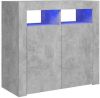 VidaXL Dressoir met LED verlichting 80x35x75 cm betongrijs online kopen