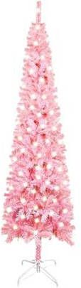 VidaXL Kerstboom Met Led&apos, s Smal 210 Cm Roze