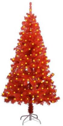 VidaXL Kunstkerstboom Met Led&apos, s En Standaard 150 Cm Pvc Rood