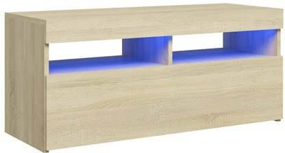 vidaXL Tv meubel met LED verlichting 90x35x40 cm sonoma eikenkleurig