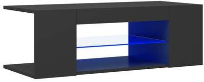 vidaXL Tv meubel met LED verlichting 90x39x30 cm grijs