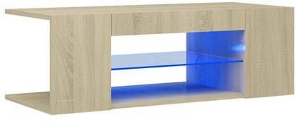 vidaXL Tv meubel met LED verlichting 90x39x30 cm sonoma eikenkleurig