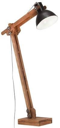 vidaXL Vloerlamp E27 massief mangohout zwart
