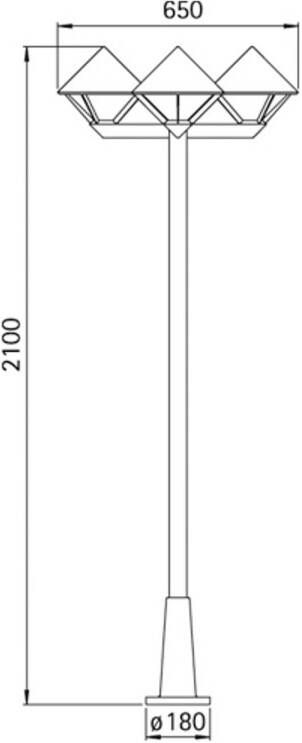 Albert Buitenverlichting staand zwart Triangle 2m 662052